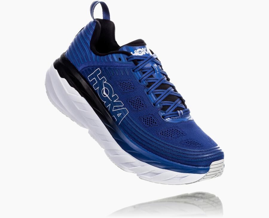 Hoka One One ランニングシューズ メンズ 青/白 - Bondi 6 - YM1723406